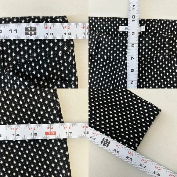 Ricki’s Pants Slim Fit Cropped Ankle Zipper Stretch Black & White Size 0 - Picture 12 of 14